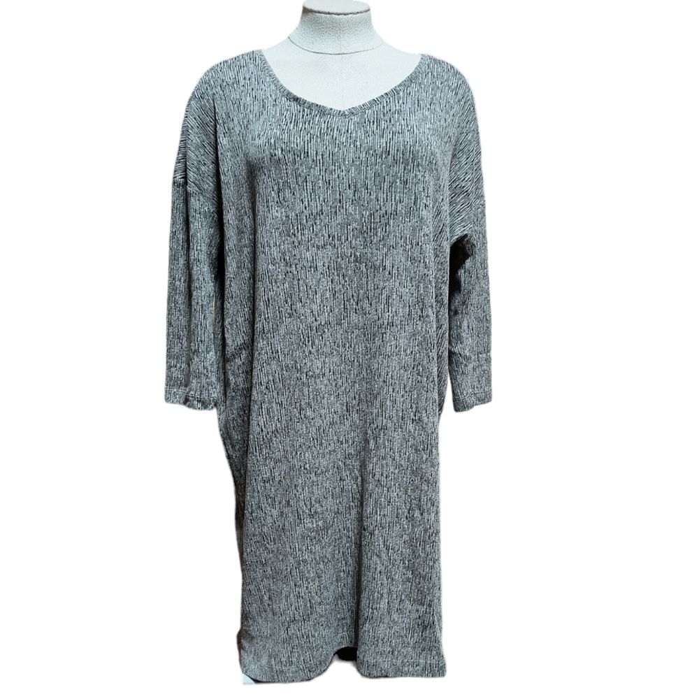 Pure Jill Linen Blend 3/4 Sleeve Pullover Stretch Dress/Tunic Size M